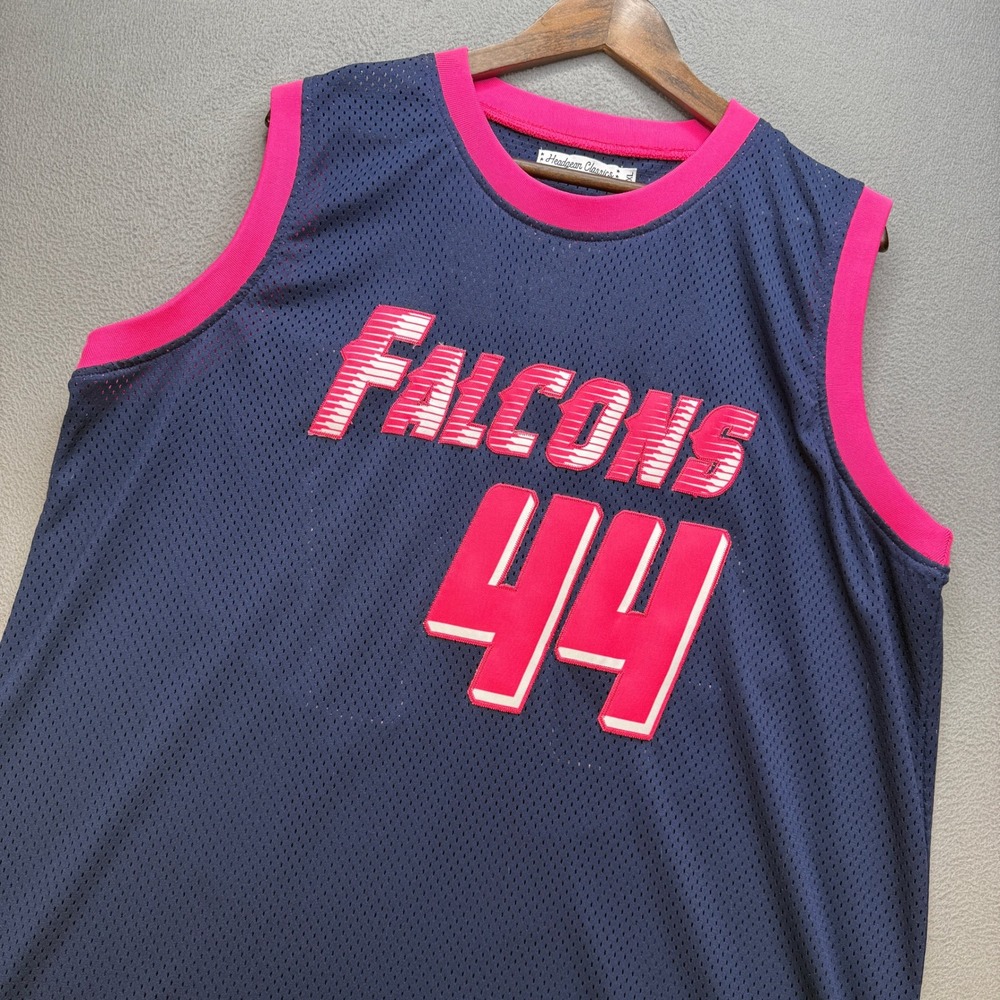 Headgear Classics Nostalgia Co Towns #44 Falcons Jersey Mens 2XL Navy/Pink Mesh
